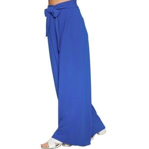 Navy Belted High Waisted Palazzo Pants